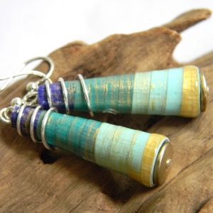 3/$30! Boho Shades of Blue & Green Earrings